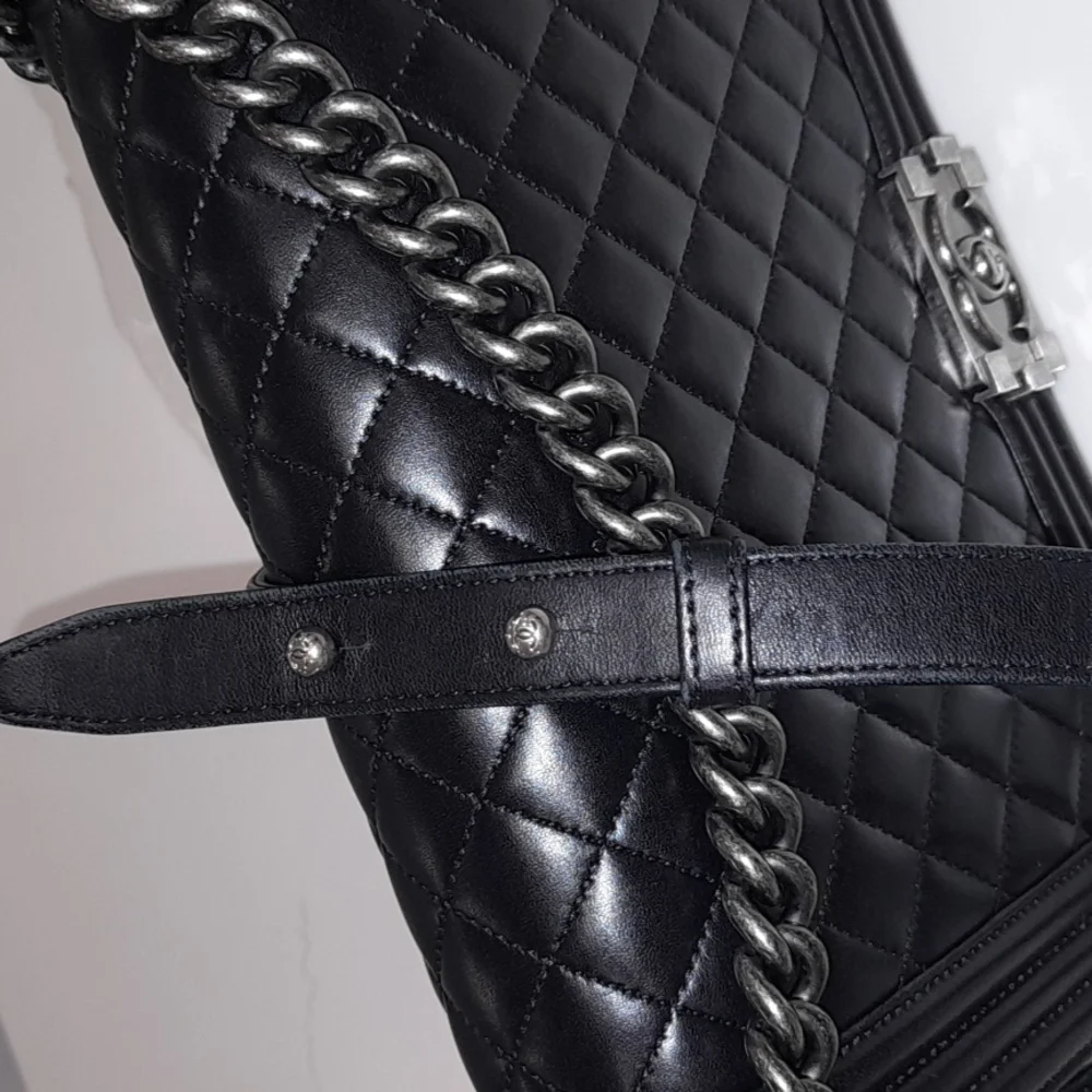 Authentic Chanel Boy Bag Crossbody in Black